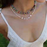 White Mother of Pearl Custom Name Pearl Necklace - floysun
