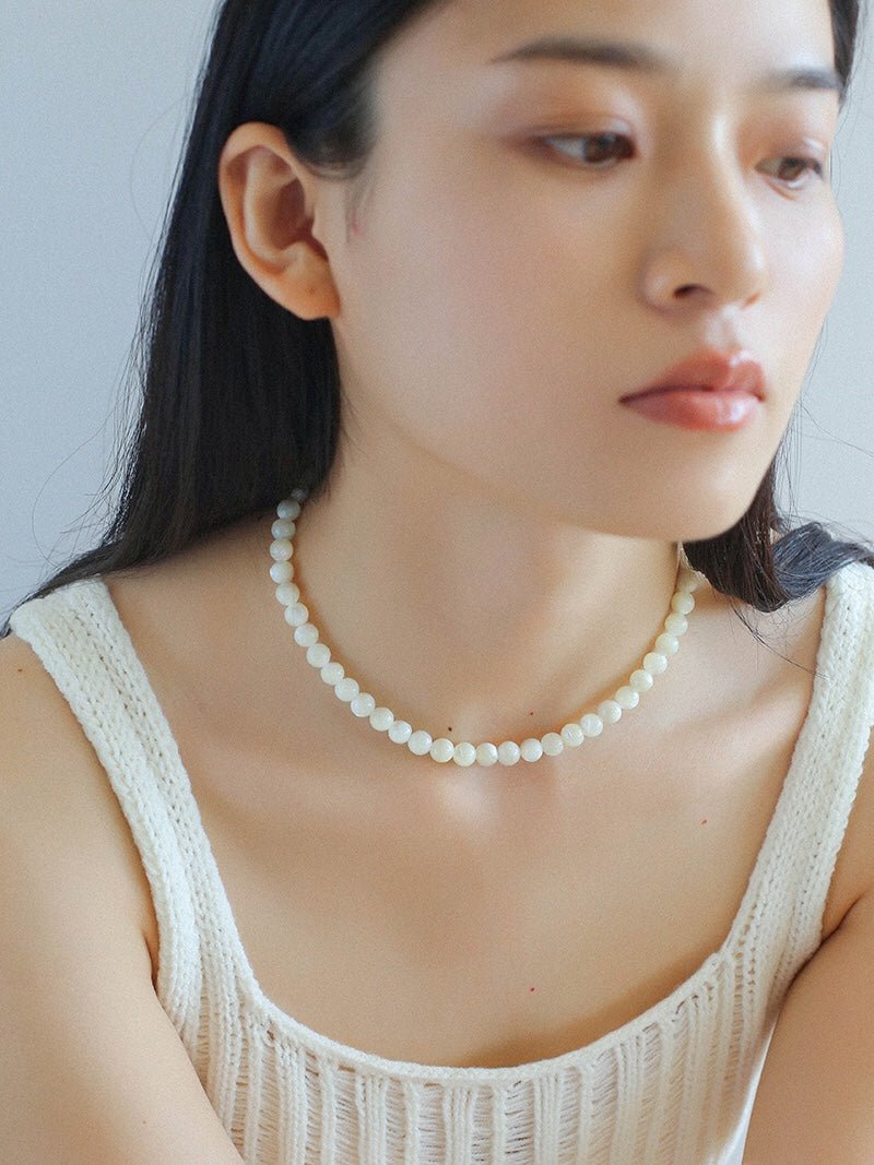 White Mother of Pearls Bead Necklace - floysun