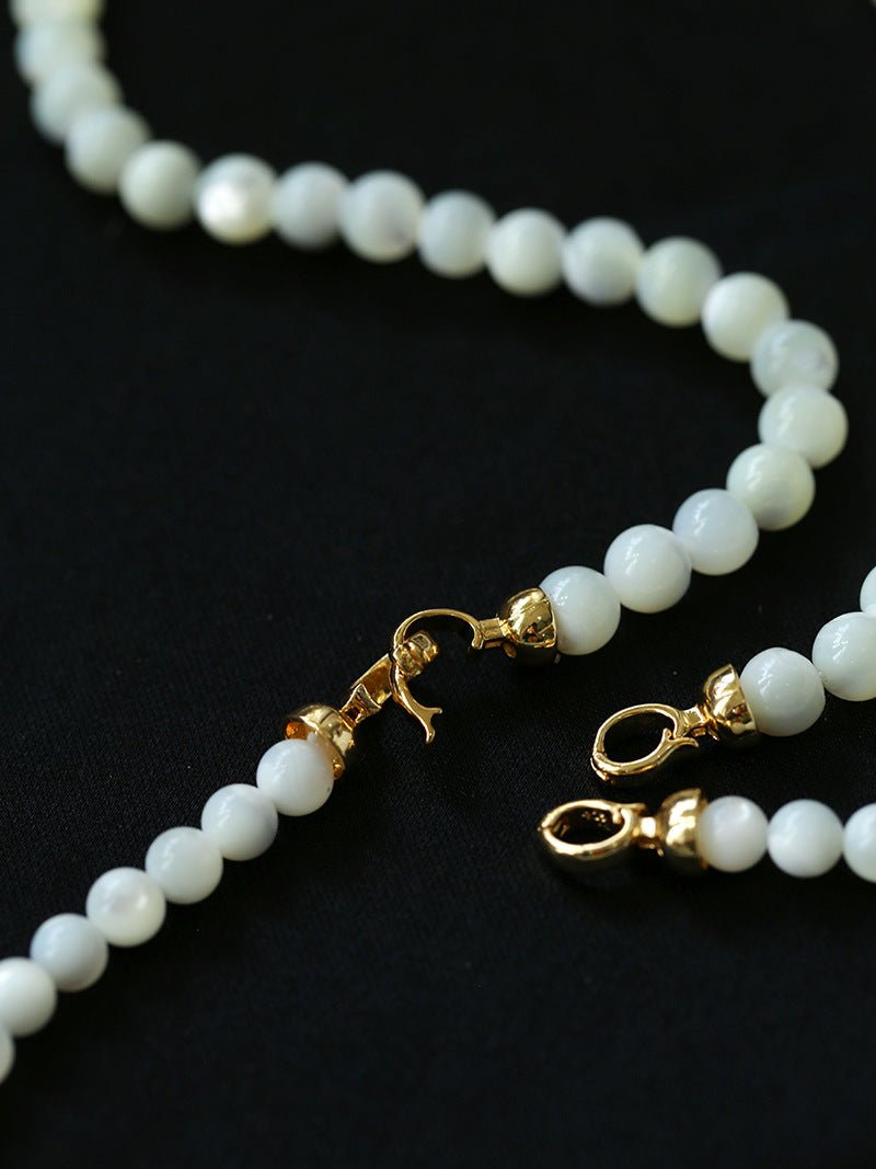 White Mother of Pearls Bead Necklace - floysun