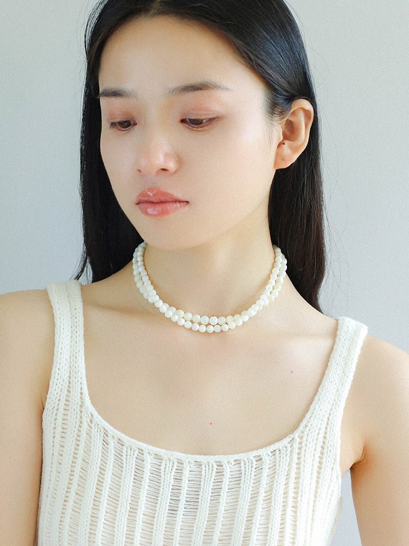 White Mother of Pearls Bead Necklace - floysun