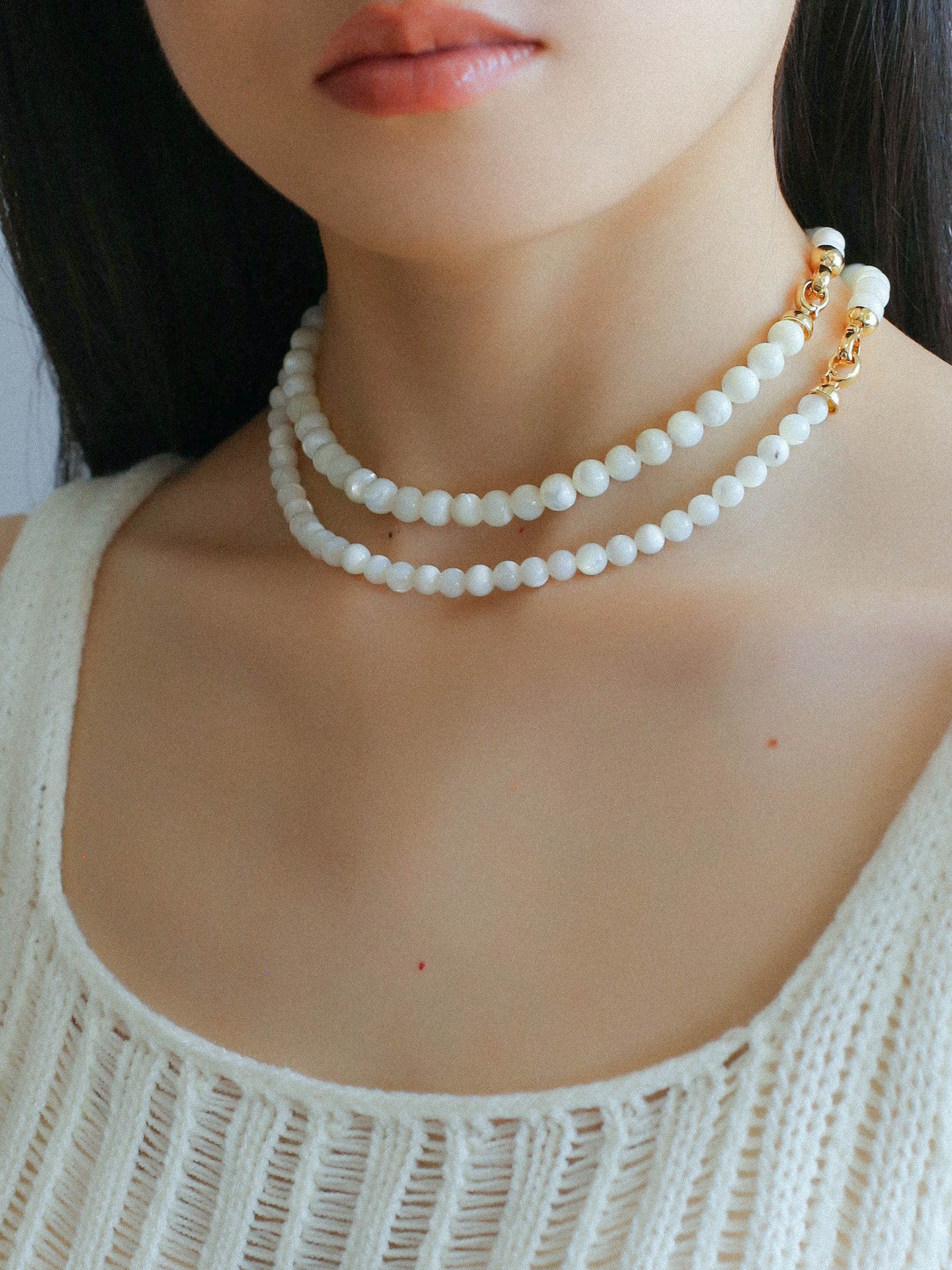 White Mother of Pearls Bead Necklace - floysun