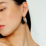 Wrapped Multi - Layer Round Ring Black Agate Earrings Pearl Earrings - floysun