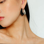 Wrapped Multi - Layer Round Ring Black Agate Earrings Pearl Earrings - floysun