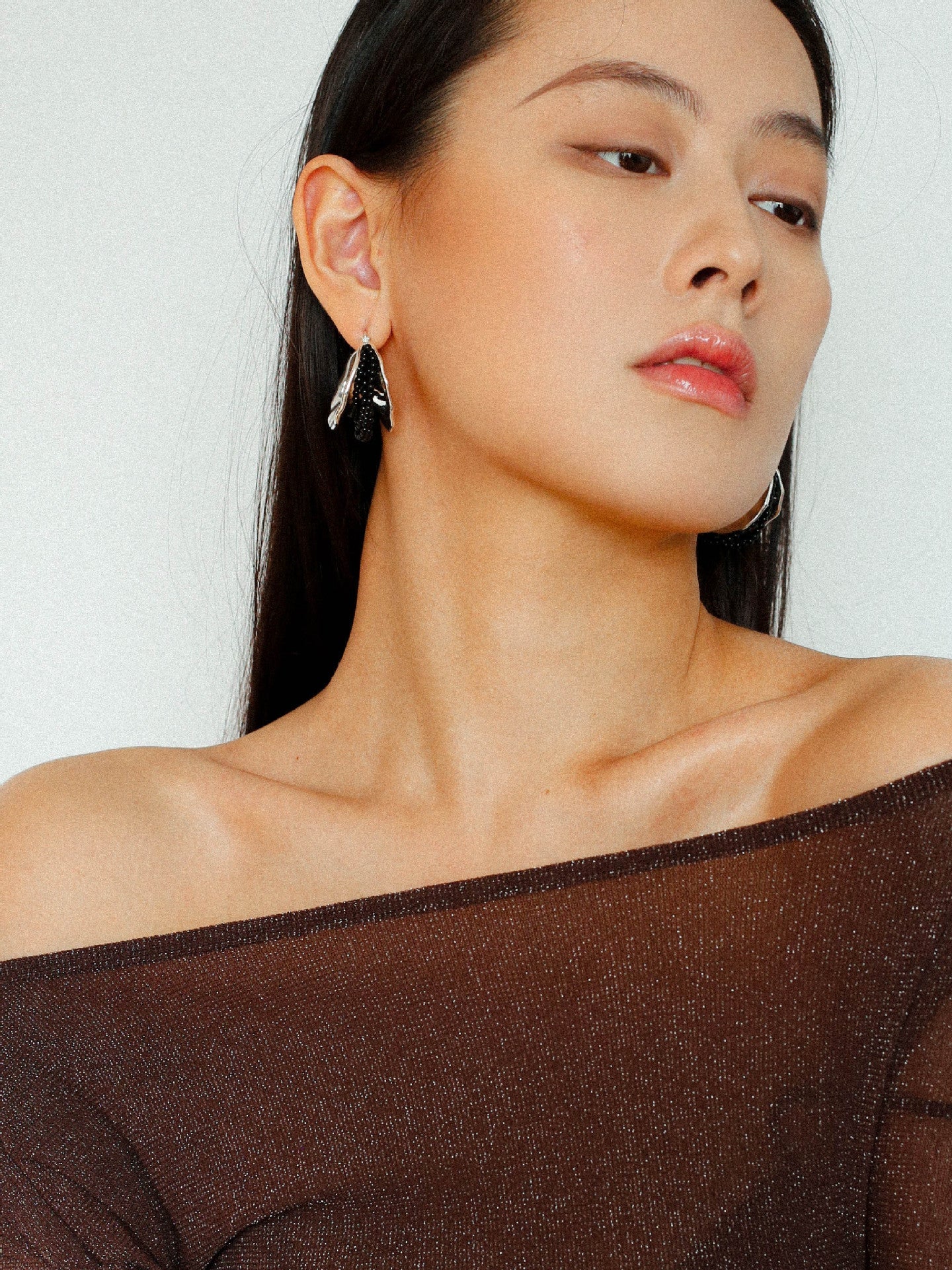 Wrapped Multi - Layer Round Ring Black Agate Earrings Pearl Earrings - floysun