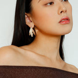 Wrapped Multi - Layer Round Ring Black Agate Earrings Pearl Earrings - floysun