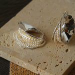 Wrapped Multi - Layer Round Ring Black Agate Earrings Pearl Earrings - floysun