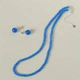 Glacier Blue Agate 4mm Beaded Necklace