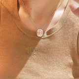 Papaya Sunset Pavé Cushion Necklace