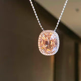 Papaya Sunset Pavé Cushion Necklace