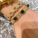 Emerald Sugar-Tower T-Cut Pavé Bracelet