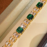 Emerald Sugar-Tower T-Cut Pavé Bracelet