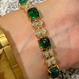 Emerald Sugar-Tower T-Cut Pavé Bracelet