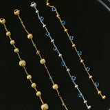 Italian Brushed Gold Bead & Swarovski Crystal Bracelet