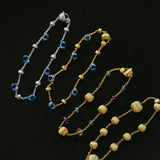 Italian Brushed Gold Bead & Swarovski Crystal Bracelet