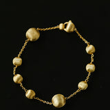 Italian Brushed Gold Bead & Swarovski Crystal Bracelet