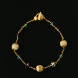 Italian Brushed Gold Bead & Swarovski Crystal Bracelet