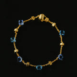 Italian Brushed Gold Bead & Swarovski Crystal Bracelet