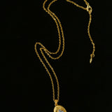 Italian Style Brushed Oval Star Necklace