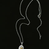 Italian Style Brushed Oval Star Necklace