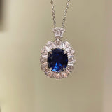 Royal Blue Sapphire Fan Necklace