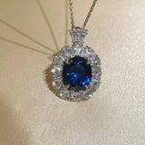 Royal Blue Sapphire Fan Necklace
