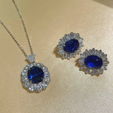 Royal Blue Sapphire Fan Necklace