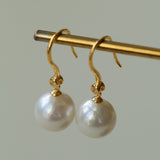 Classic Round Baroque Pearl Drop Earrings