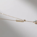 Y - chain Pearl Pendant Necklace - floysun