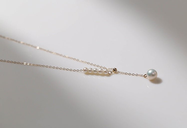 Y - chain Pearl Pendant Necklace - floysun