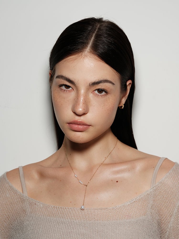 Y - chain Pearl Pendant Necklace - floysun