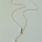 Y - chain Pearl Pendant Necklace - floysun