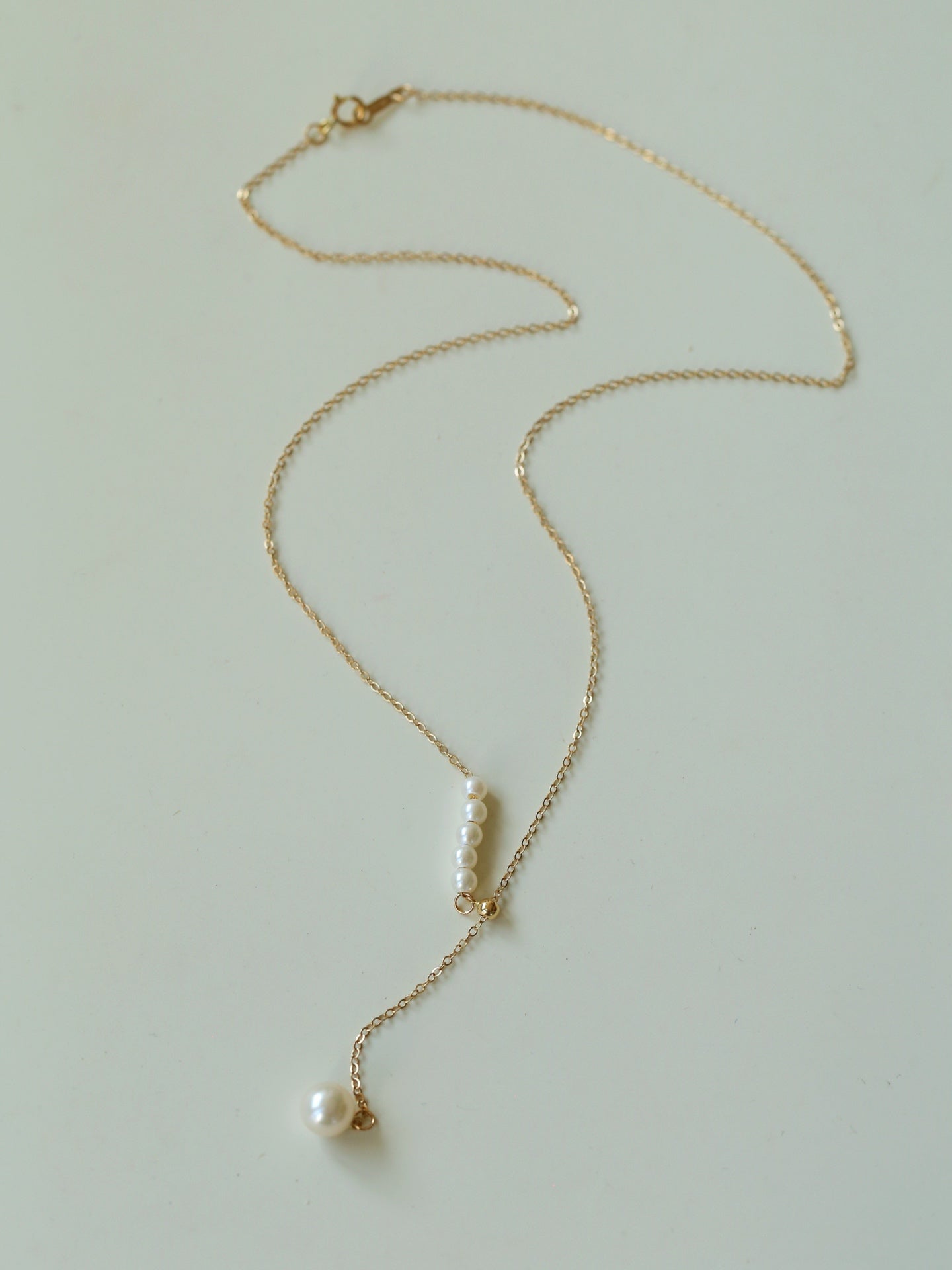 Y - chain Pearl Pendant Necklace - floysun