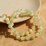 Yellow Natural Stone Amazonite Beaded Necklace - floysun