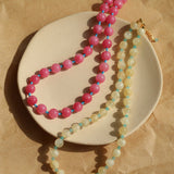 Yellow Natural Stone Amazonite Beaded Necklace - floysun