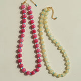Yellow Natural Stone Amazonite Beaded Necklace - floysun