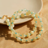 Yellow Natural Stone Amazonite Beaded Necklace - floysun