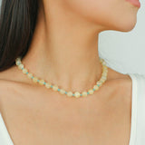 Yellow Natural Stone Amazonite Beaded Necklace - floysun
