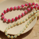 Yellow Natural Stone Amazonite Beaded Necklace - floysun
