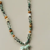 Zebra Enamel Beaded Necklace - floysun