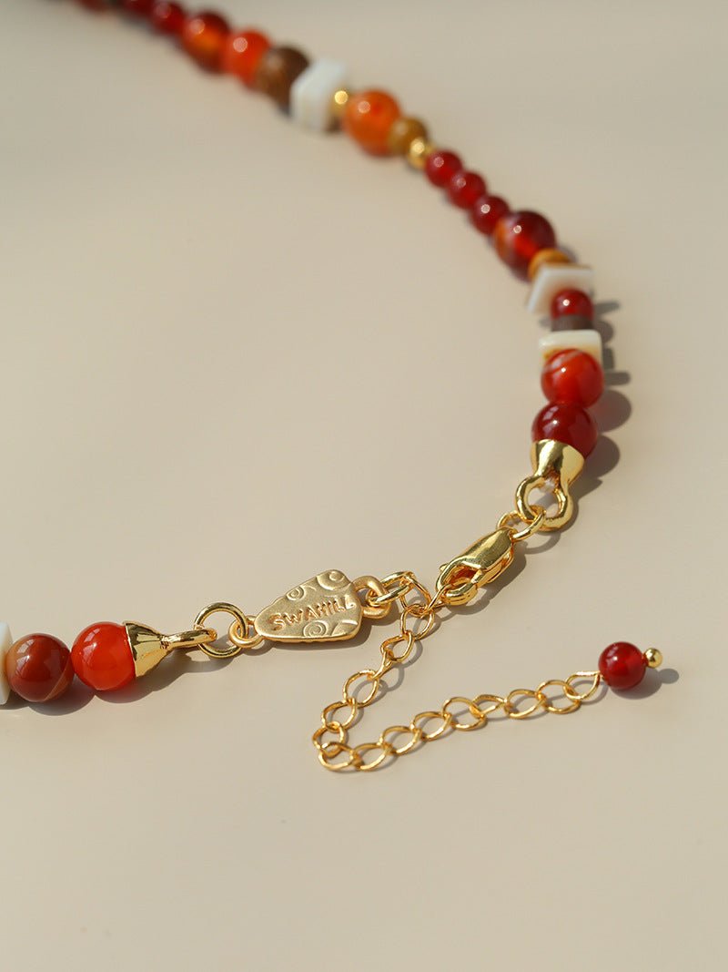 Zebra Enamel Beaded Necklace - floysun
