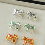 Zebra Enamel Stud Earrings - floysun