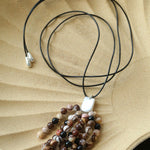 Zebra Stone Tassel Necklace - floysun