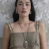 Zebra Stone Tassel Necklace - floysun