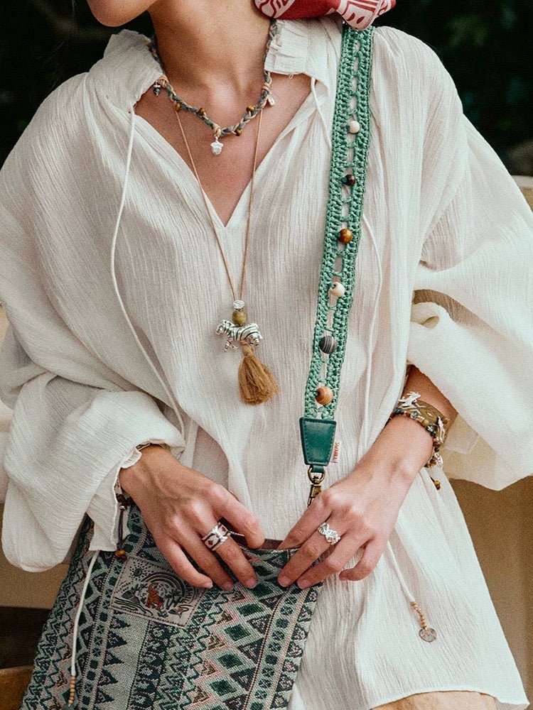 Zebra Tassel Long Necklace - floysun