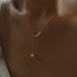 14K Gold Filled Retro Pearl Y-chain Pearl Necklace D - floysun