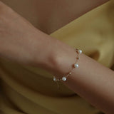 14K Gold Vintage Starry Pearl Necklace - floysun