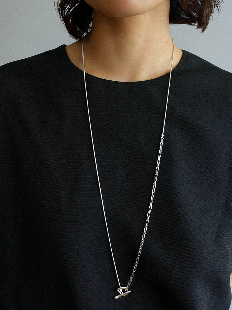 925 Silver Chain Double Y Long Necklace - floysun