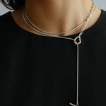 925 Silver Chain Double Y Long Necklace - floysun