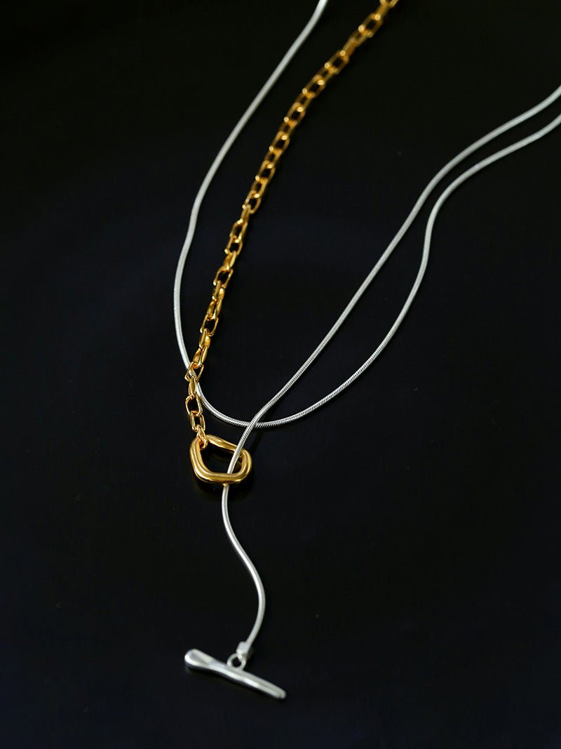 925 Silver Chain Double Y Long Necklace - floysun