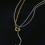 925 Silver Chain Double Y Long Necklace - floysun